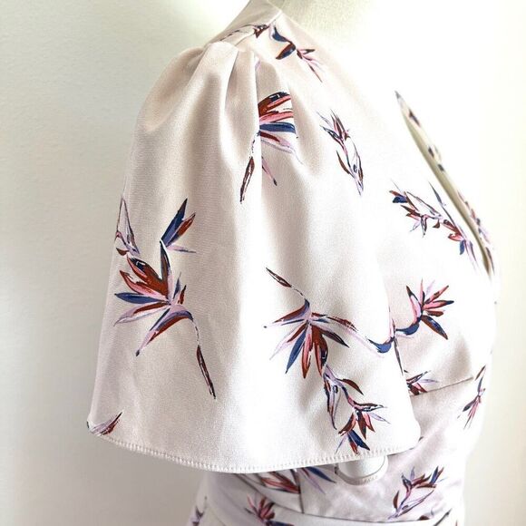 Stylestalker Penny Mini Wrap Dress Off White Bird of Paradise Print Size Small - Picture 8 of 15